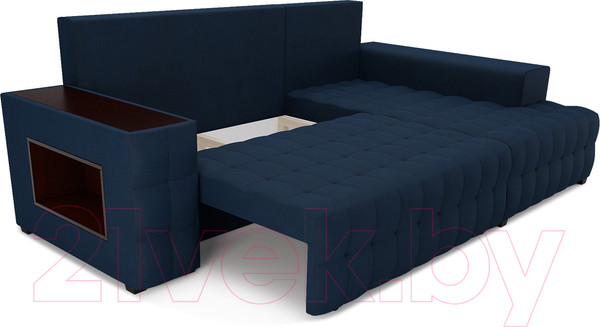 Изображение товара Диван угловой Mebel-Ars Мадрид правый (темно-синий/Luna 034)