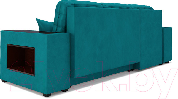 Изображение товара Диван угловой Mebel-Ars Мадрид левый (бархат сине-зеленый Star Velvet 43 Black Green)