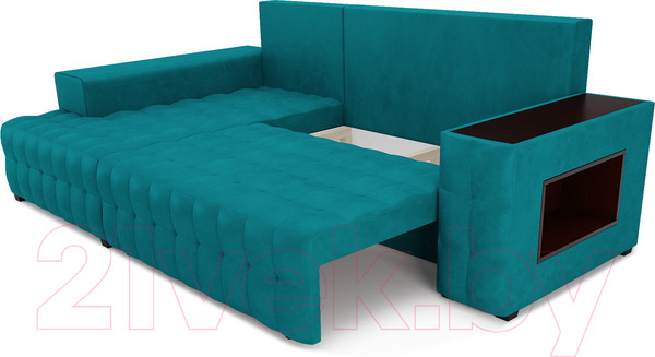 Изображение товара Диван угловой Mebel-Ars Мадрид левый (бархат сине-зеленый Star Velvet 43 Black Green)