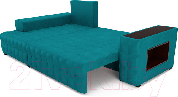 Изображение товара Диван угловой Mebel-Ars Мадрид левый (бархат сине-зеленый Star Velvet 43 Black Green)