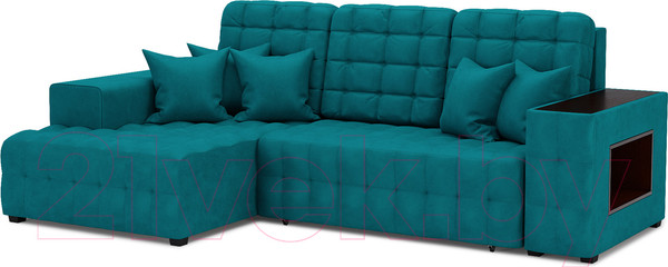 Изображение товара Диван угловой Mebel-Ars Мадрид левый (бархат сине-зеленый Star Velvet 43 Black Green)