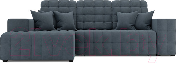 Изображение товара Диван угловой Mebel-Ars Мадрид левый (велюр серо-синий HB-178 26)