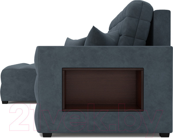 Изображение товара Диван угловой Mebel-Ars Мадрид левый (велюр серо-синий HB-178 26)