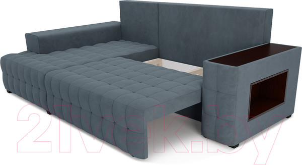 Изображение товара Диван угловой Mebel-Ars Мадрид левый (велюр серо-синий HB-178 26)