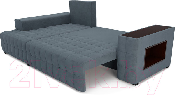 Изображение товара Диван угловой Mebel-Ars Мадрид левый (велюр серо-синий HB-178 26)
