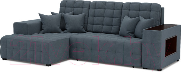 Изображение товара Диван угловой Mebel-Ars Мадрид левый (велюр серо-синий HB-178 26)