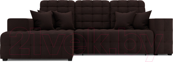 Изображение товара Диван угловой Mebel-Ars Мадрид левый (велюр шоколад НВ-178 16)