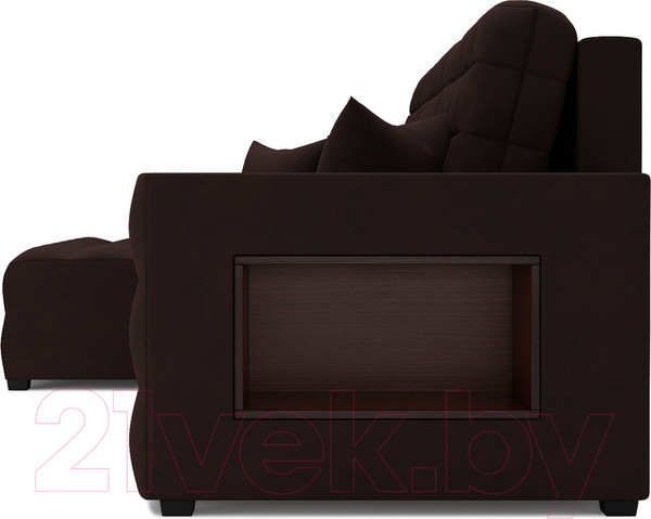 Изображение товара Диван угловой Mebel-Ars Мадрид левый (велюр шоколад НВ-178 16)