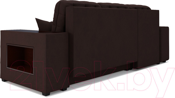 Изображение товара Диван угловой Mebel-Ars Мадрид левый (велюр шоколад НВ-178 16)