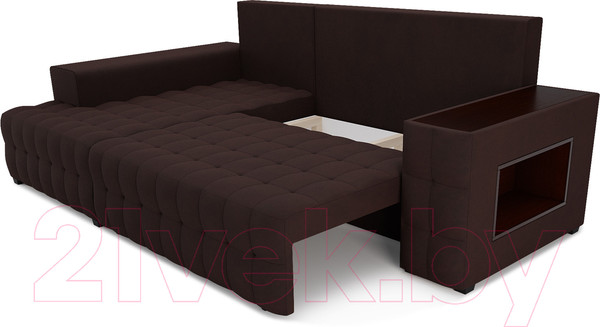 Изображение товара Диван угловой Mebel-Ars Мадрид левый (велюр шоколад НВ-178 16)