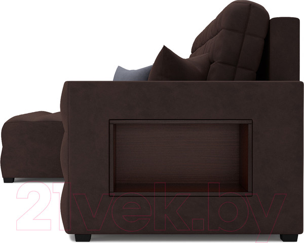 Изображение товара Диван угловой Mebel-Ars Мадрид левый (велюр молочный шоколад НВ-178 13)