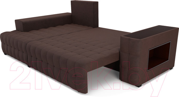 Изображение товара Диван угловой Mebel-Ars Мадрид левый (велюр молочный шоколад НВ-178 13)