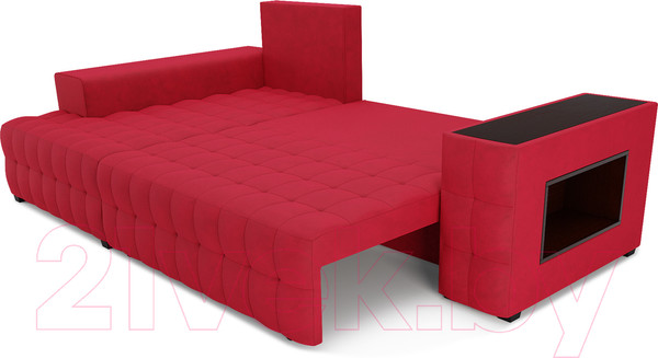 Изображение товара Диван угловой Mebel-Ars Мадрид левый (кордрой красный)