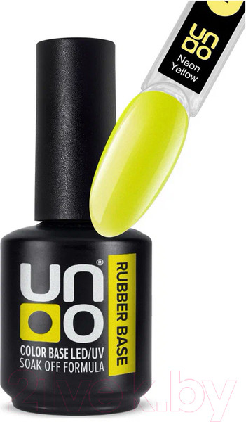 Изображение товара База для гель-лака Uno Color Neon Rubber Base Neon Yellow (12г)