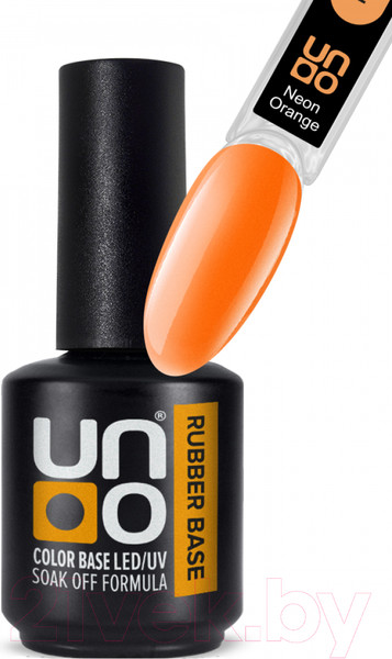 Изображение товара База для гель-лака Uno Rubber Color Base Gel Neon Orange (12г)
