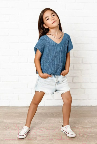 Изображение товара Жилет детский Amarobaby Knit / AB-OD21-KNIT10/19-140 (голубой, р. 140)