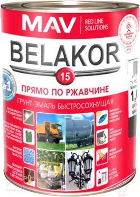 Изображение товара Грунт-эмаль MAV Belakor 15 Ral 7024 (1л, графитовый матовый)