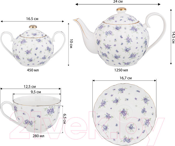 Изображение товара Чайный набор Lefard Sonnet In Blue / 760-763 (14пр)