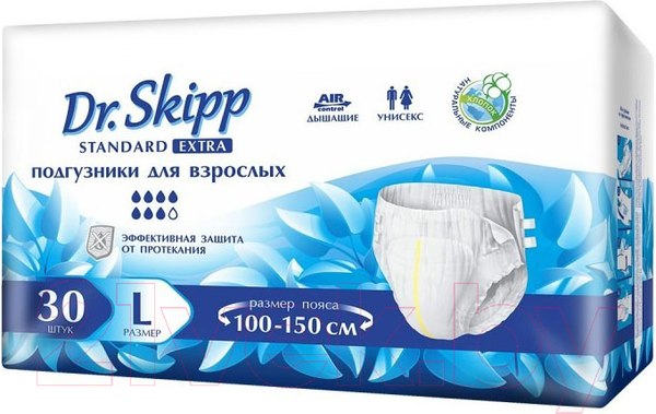 Изображение товара Подгузники для взрослых Dr.Skipp Standard Extra L (30шт)