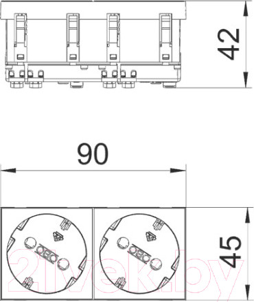 Изображение товара Розетка OBO Bettermann STD-D3 AL2 / 6120112 (алюминий)