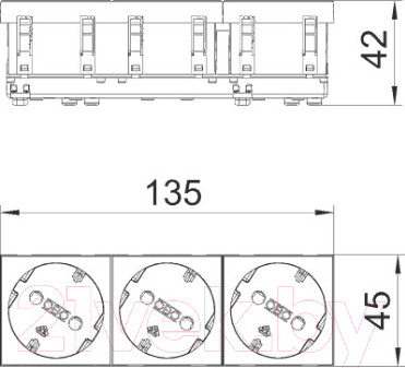 Изображение товара Розетка OBO Bettermann STD-D3 AL3 / 6120132 (алюминий)