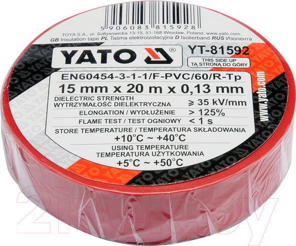 Изображение товара Изолента Yato YT-81592 (красный)