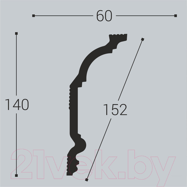 Изображение товара Плинтус потолочный Bello-Deco XPS K 2 (140x60)