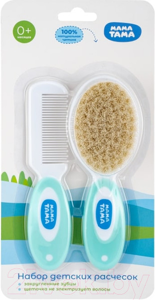 Изображение товара Набор для ухода за волосами детский Мама Тама Натуральная щетина / MT/086 (мятный)