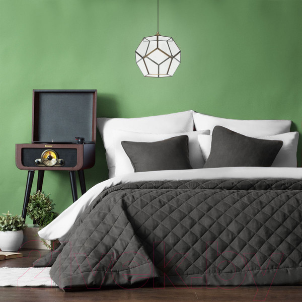 Изображение товара Набор текстиля для спальни Pasionaria Ким 230x250 с наволочками (мокрый асфальт)