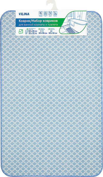Изображение товара Коврик для ванной Вилина 7068 001 (50x85, противоскользящий, синий)