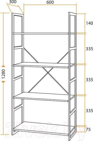 Изображение товара Стеллаж Tetchair WS-01 (Burnt)