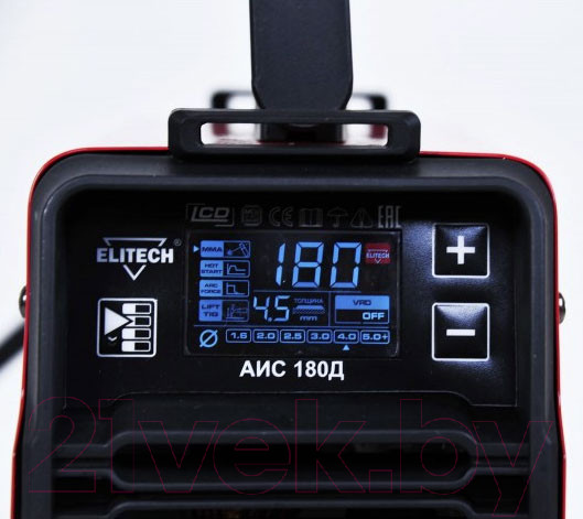 Изображение товара Инвертор сварочный Elitech АИС 180Д (E1703.012.00)