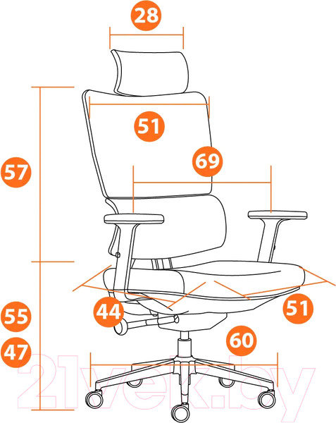 Изображение товара Кресло офисное Tetchair MESH-11HR ткань/сетка (черный)