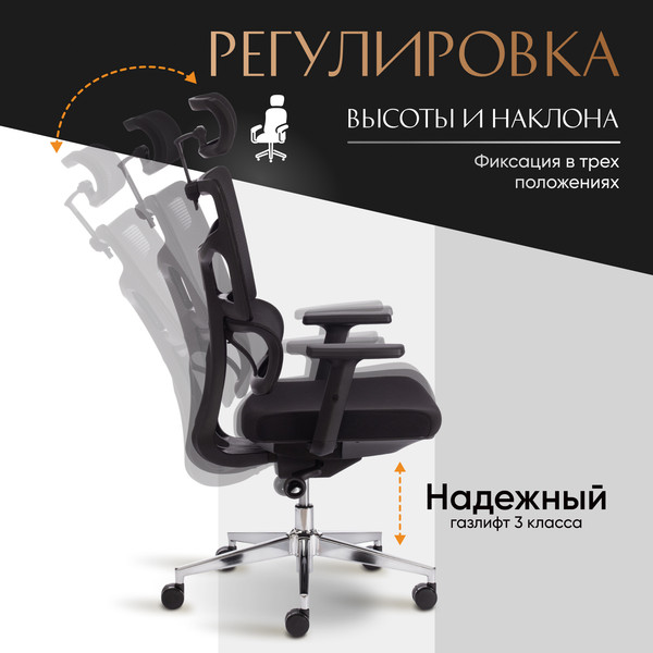 Изображение товара Кресло офисное Tetchair MESH-11HR ткань/сетка (черный)
