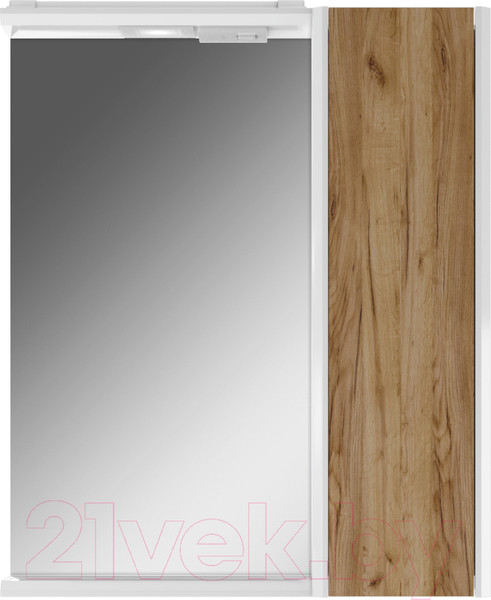 Изображение товара Шкаф с зеркалом для ванной Домино Uno 60 (дуб вотан, левый/правый)