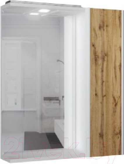 Изображение товара Шкаф с зеркалом для ванной Домино Uno 60 (дуб вотан, левый/правый)
