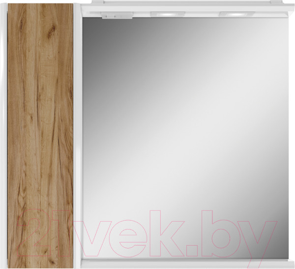 Изображение товара Шкаф с зеркалом для ванной Домино Uno 80 (дуб вотан, левый/правый)