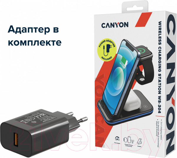 Изображение товара Зарядное устройство беспроводное Canyon WS-304 / CNS-WCS304B