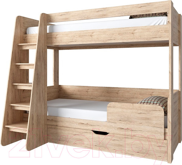 Изображение товара Двухъярусная кровать детская Anrex Oskar 90x200 (дуб санремо)