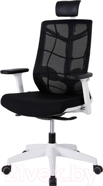 Изображение товара Кресло офисное Chair Meister Nature II Slider 3D с подлокотниками (каркас белый/ткань черная)