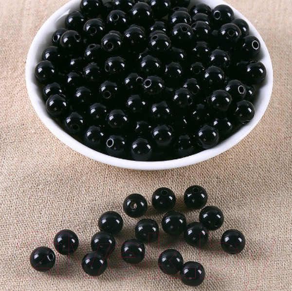 Изображение товара Набор бусин декоративных ХоббиБум Круглые 8мм 500гр (черный)