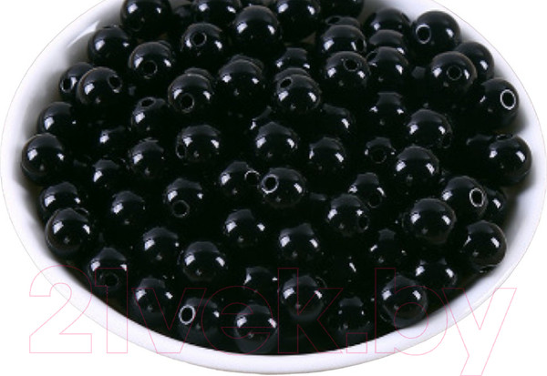 Изображение товара Набор бусин декоративных ХоббиБум Круглые 8мм 500гр (черный)