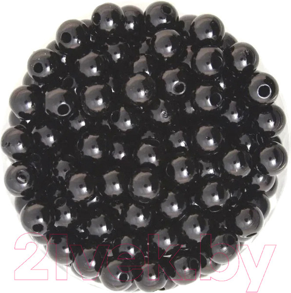 Изображение товара Набор бусин декоративных ХоббиБум Круглые 8мм 500гр (черный)