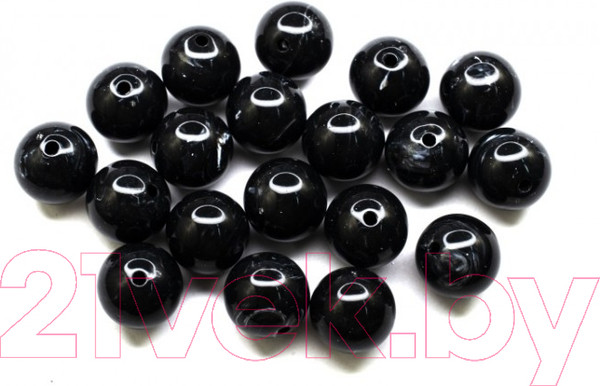 Изображение товара Набор бусин декоративных ХоббиБум Круглые 8мм 500гр (черный)