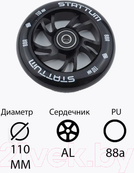 Изображение товара Колесо для самоката Stattum SW08-B (черный)