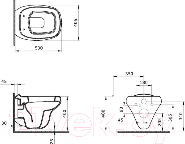Изображение товара Сиденье для унитаза Ambassador Diamond / 122T20001 (белый)