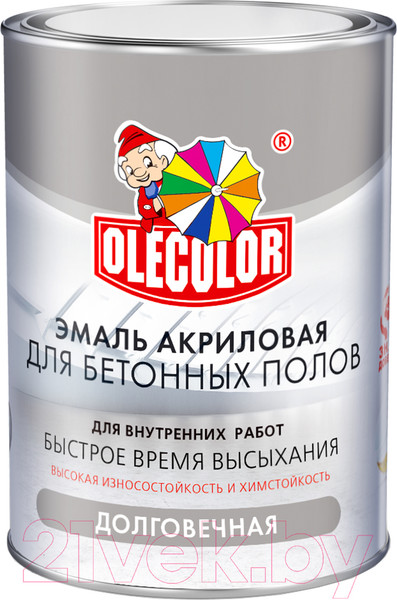 Изображение товара Эмаль Olecolor Для бетонных полов (2.7кг, белый)