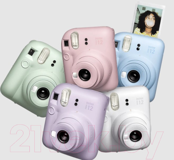Изображение товара Фотоаппарат с мгновенной печатью Fujifilm Instax Mini 12 (белый)