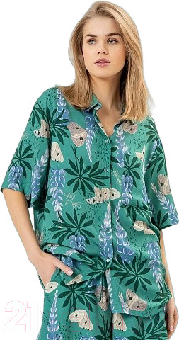 Изображение товара Блузка Mark Formelle 112855 (р.170-88-94, цветы на зеленом)