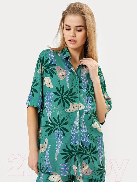 Изображение товара Блузка Mark Formelle 112855 (р.170-88-94, цветы на зеленом)